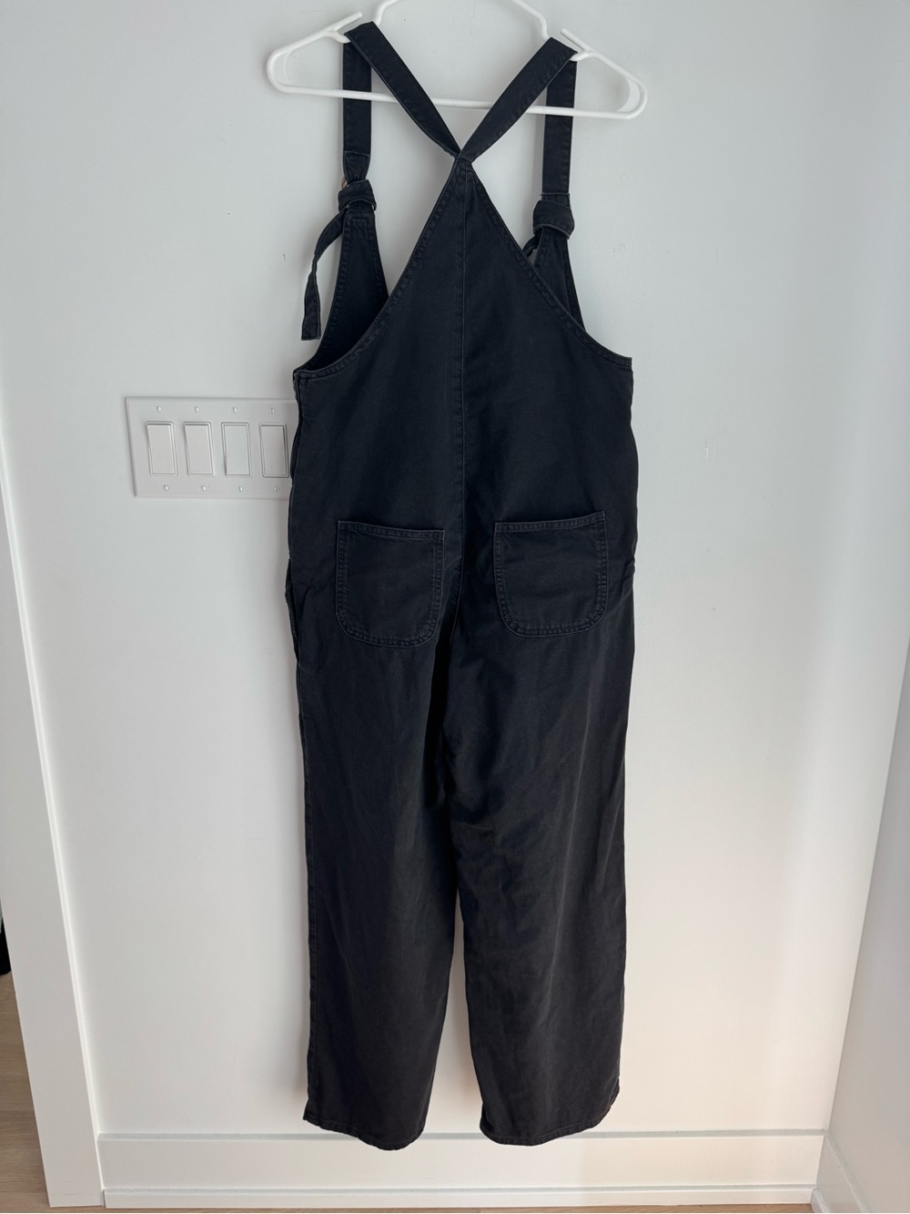 Pilcro Denim Pinafore Jumpsuit Black Women's Sz S Relaxed fit - Picture 8 of 13
